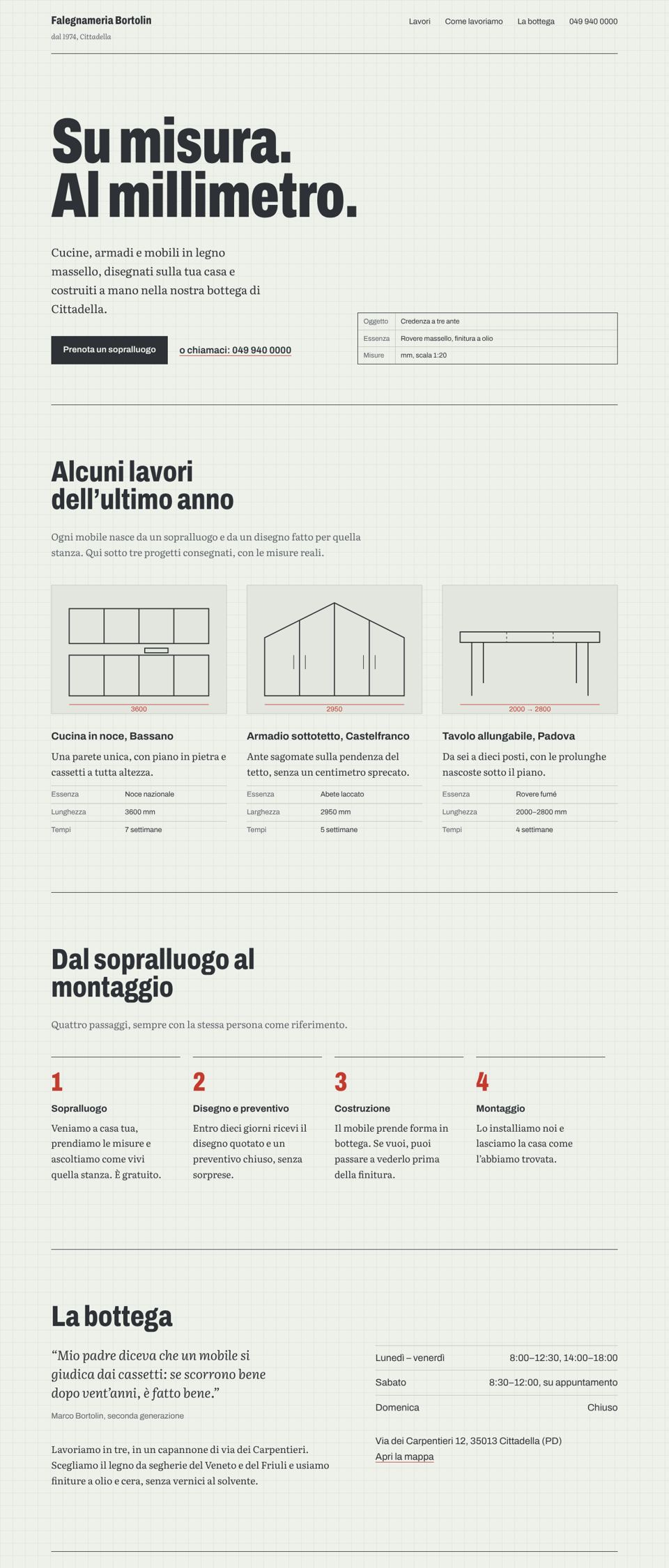 Anteprima del sito Falegnameria Bortolin