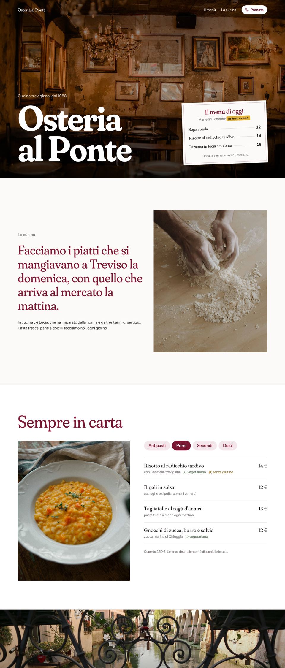Anteprima del sito Osteria al Ponte