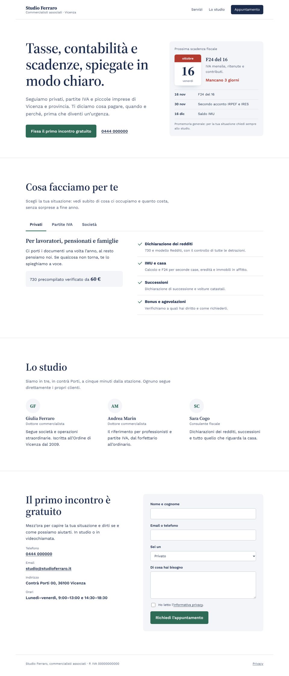 Anteprima del sito Studio Ferraro